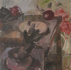 bowl w lemon black gloves red onion